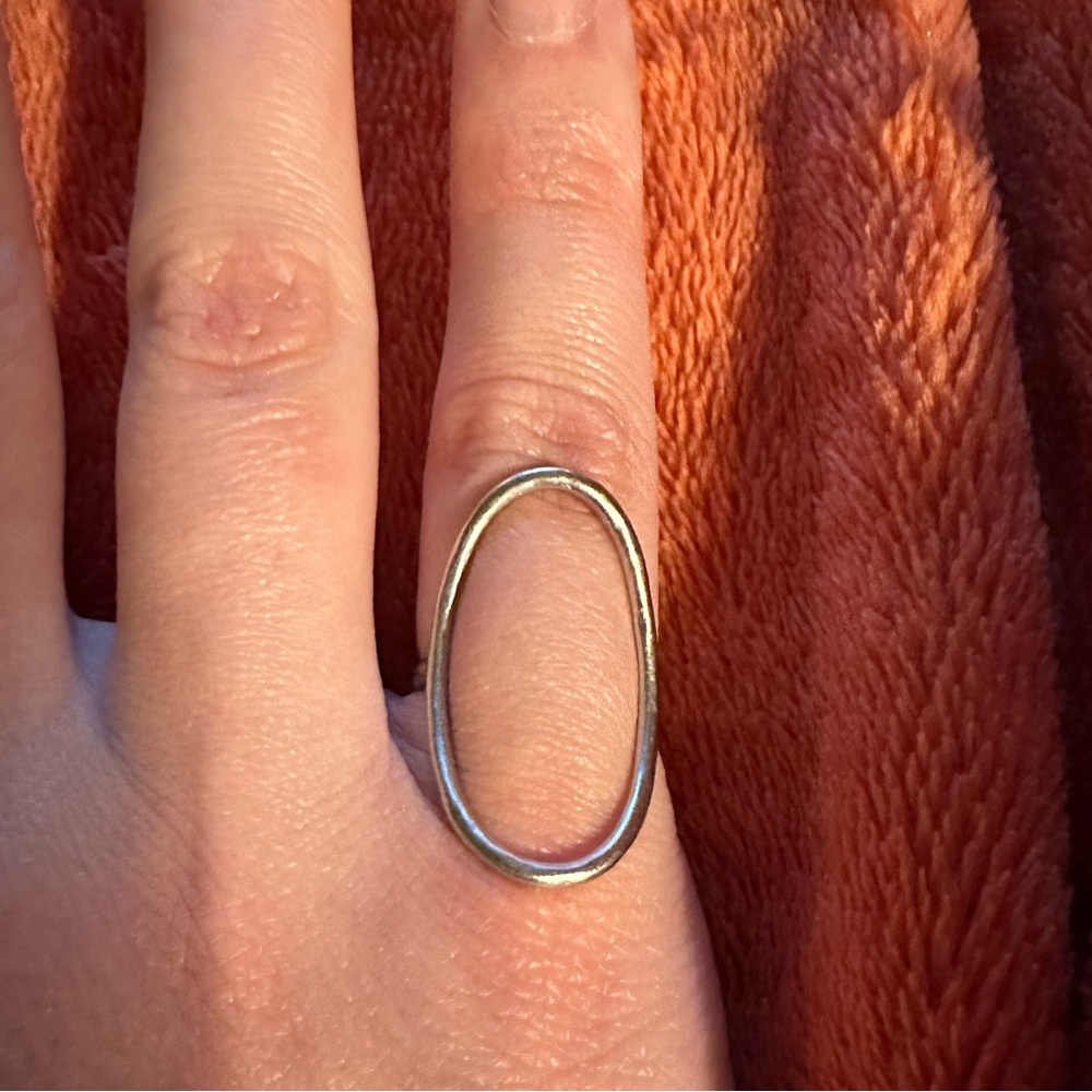 Silver oval ring